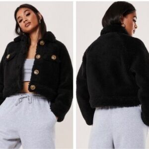 Black Sherpa teddy coat
